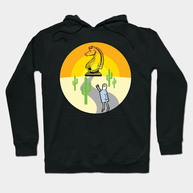 Chess Knight at Sunset Hoodie by Chessfluencer